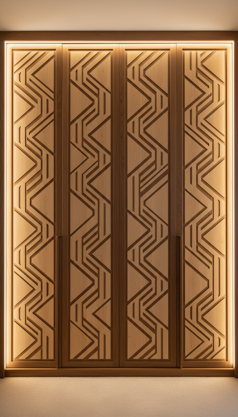 CNC Wardrobe Panel In Custom Pattern