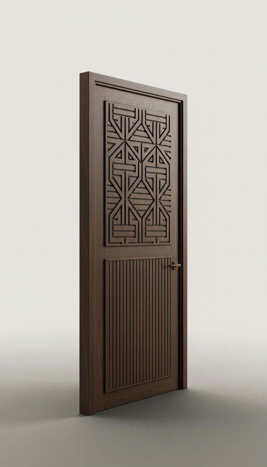 CNC-Cut Solid Wood Entry Door